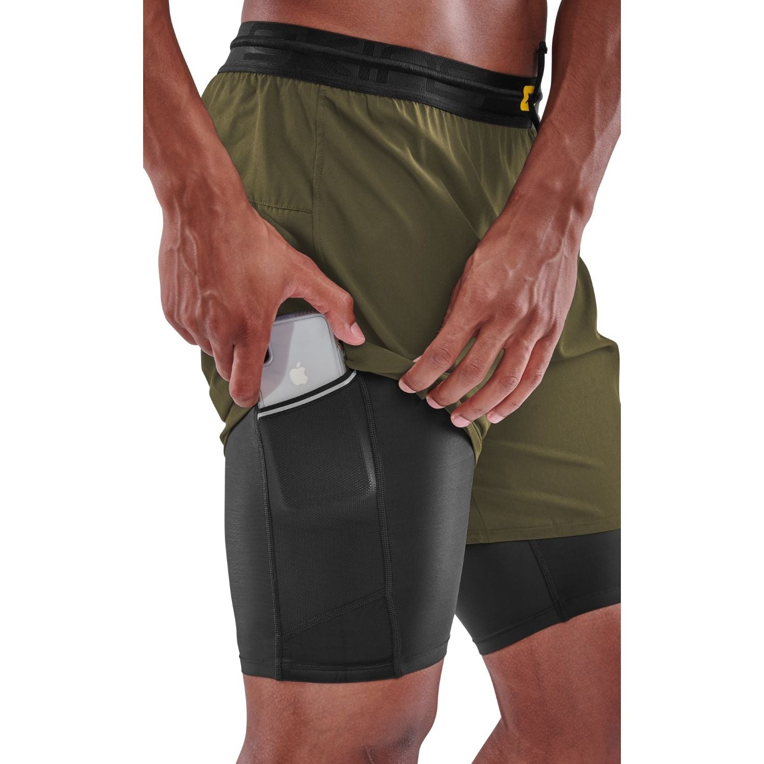 SKINS Men s Series 3 Superpose Shorts Black Olive SKINS