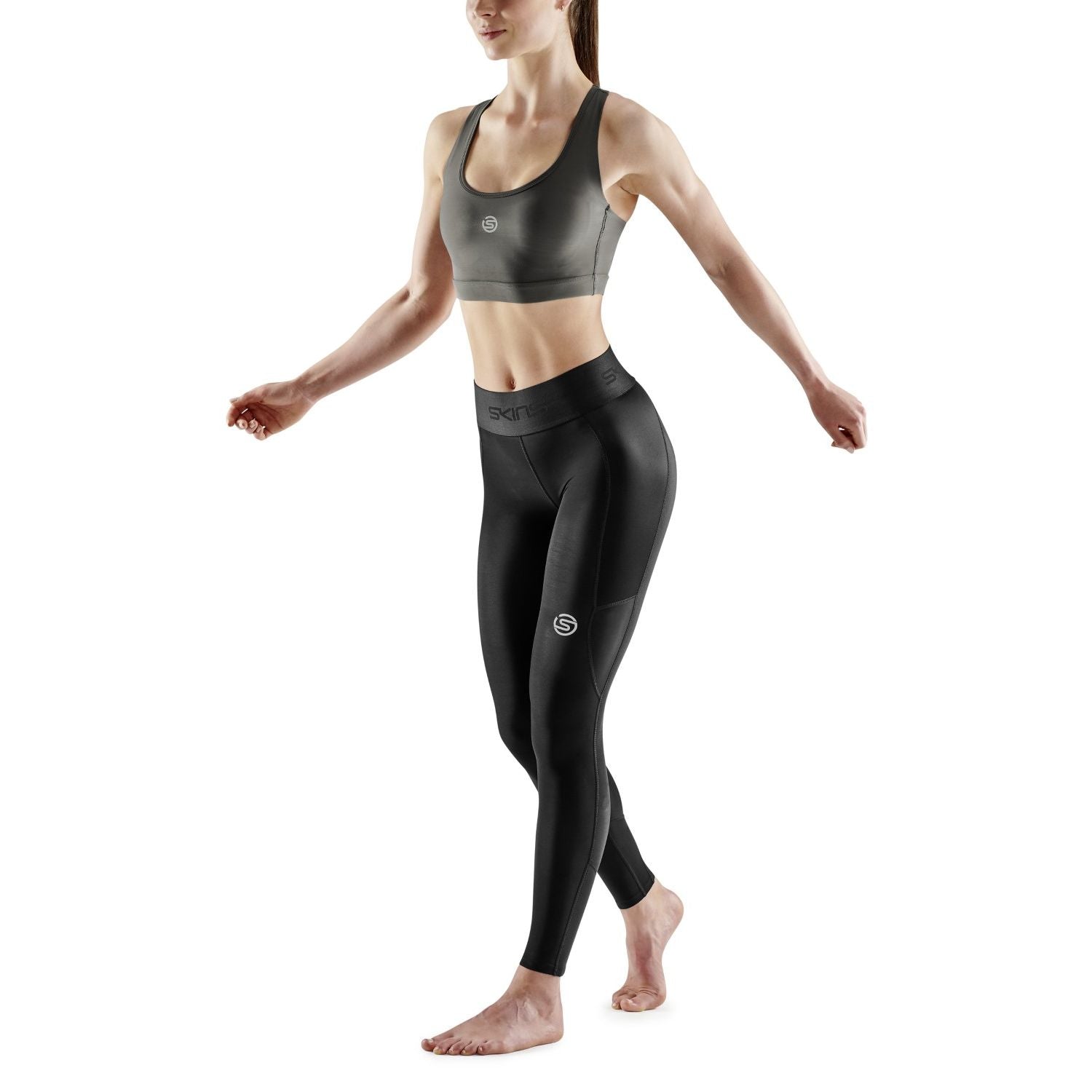 Skins Dnamic Thermal Womens Compression Long Tights (Black/Cloud), BRAND  NEW